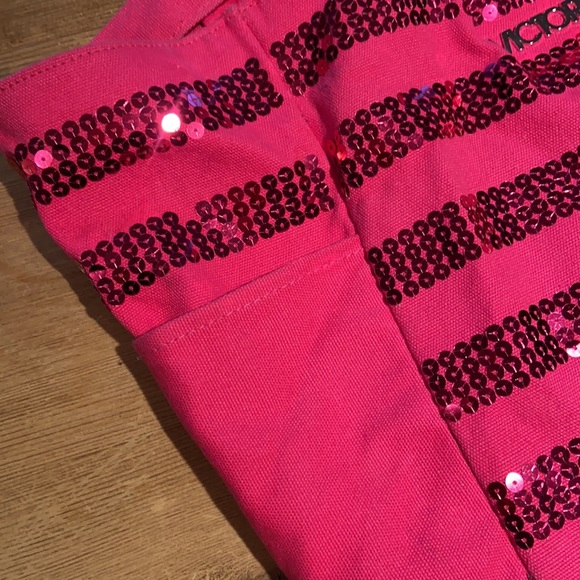 Victoria’s Secret sequin canvas Shoulder tote overnight beach gym bag - Picture 5 of 14